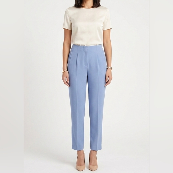 Nine West Pants - NINE WEST Women's High-Waist Pleated Pants- Light Blue with zipper  front Sz 14L